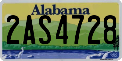 AL license plate 2AS4728