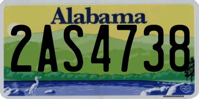 AL license plate 2AS4738