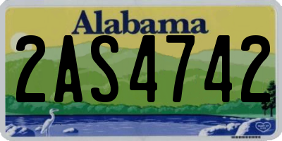 AL license plate 2AS4742