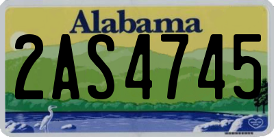 AL license plate 2AS4745