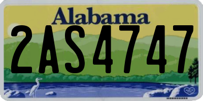 AL license plate 2AS4747