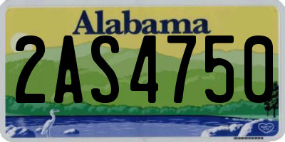 AL license plate 2AS4750