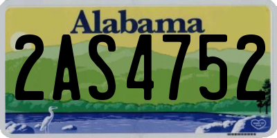 AL license plate 2AS4752