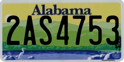 AL license plate 2AS4753