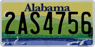 AL license plate 2AS4756