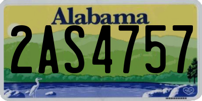 AL license plate 2AS4757
