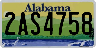 AL license plate 2AS4758