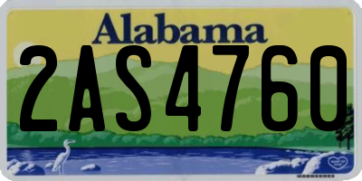 AL license plate 2AS4760