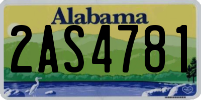 AL license plate 2AS4781