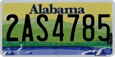 AL license plate 2AS4785