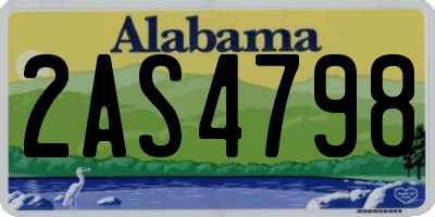 AL license plate 2AS4798