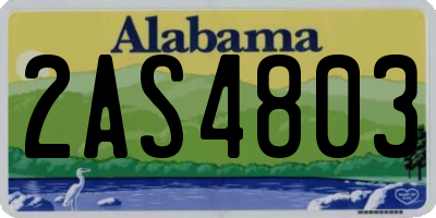 AL license plate 2AS4803