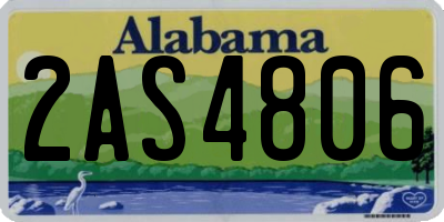 AL license plate 2AS4806