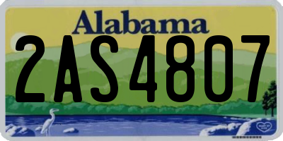 AL license plate 2AS4807