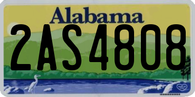 AL license plate 2AS4808
