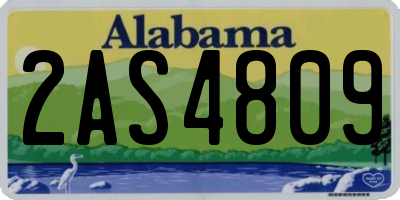 AL license plate 2AS4809