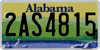 AL license plate 2AS4815