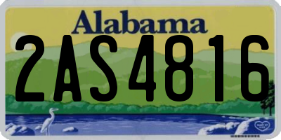 AL license plate 2AS4816