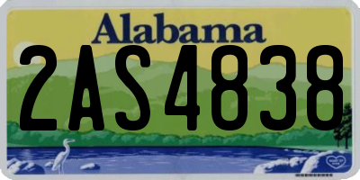 AL license plate 2AS4838
