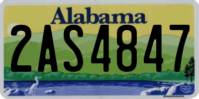 AL license plate 2AS4847