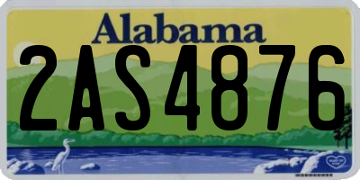 AL license plate 2AS4876