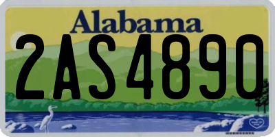 AL license plate 2AS4890