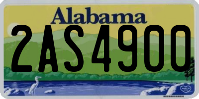 AL license plate 2AS4900