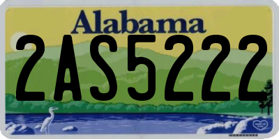 AL license plate 2AS5222