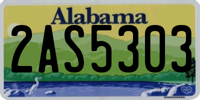 AL license plate 2AS5303