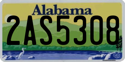 AL license plate 2AS5308
