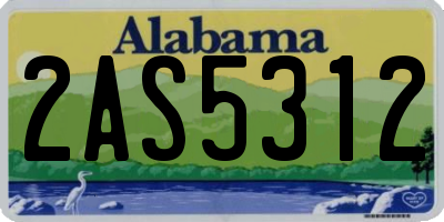 AL license plate 2AS5312