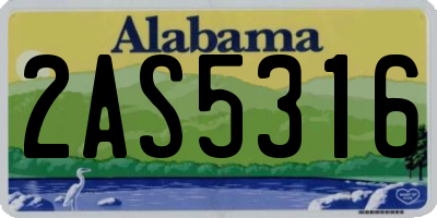 AL license plate 2AS5316