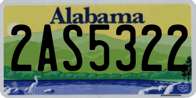 AL license plate 2AS5322