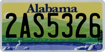 AL license plate 2AS5326