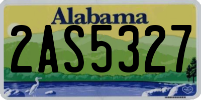AL license plate 2AS5327