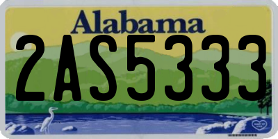 AL license plate 2AS5333
