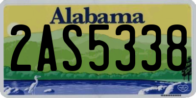 AL license plate 2AS5338