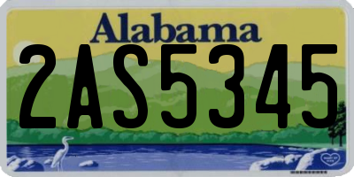 AL license plate 2AS5345