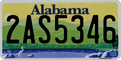 AL license plate 2AS5346