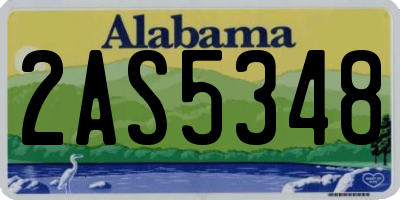 AL license plate 2AS5348