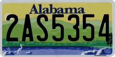 AL license plate 2AS5354