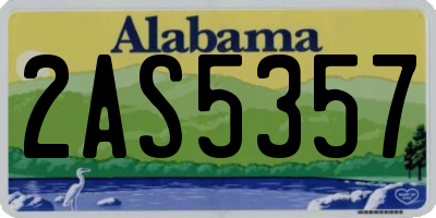 AL license plate 2AS5357