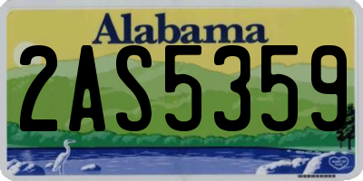 AL license plate 2AS5359