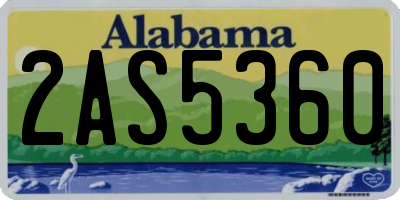 AL license plate 2AS5360