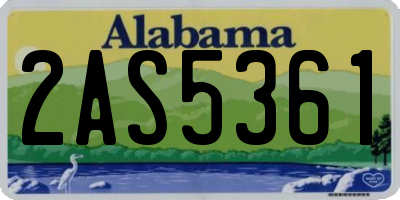 AL license plate 2AS5361