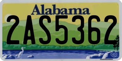 AL license plate 2AS5362