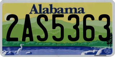 AL license plate 2AS5363