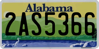 AL license plate 2AS5366