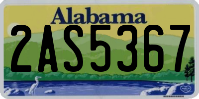 AL license plate 2AS5367