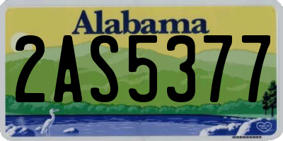 AL license plate 2AS5377